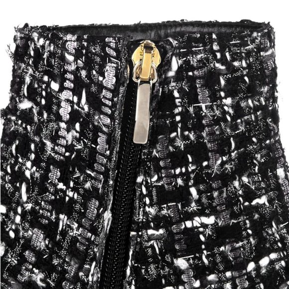 NEW L'AGENCE Women's EU 40 (US 9-9.5) Aimee Tweed Booties, Black Metallic Tweed - Picture 4 of 6